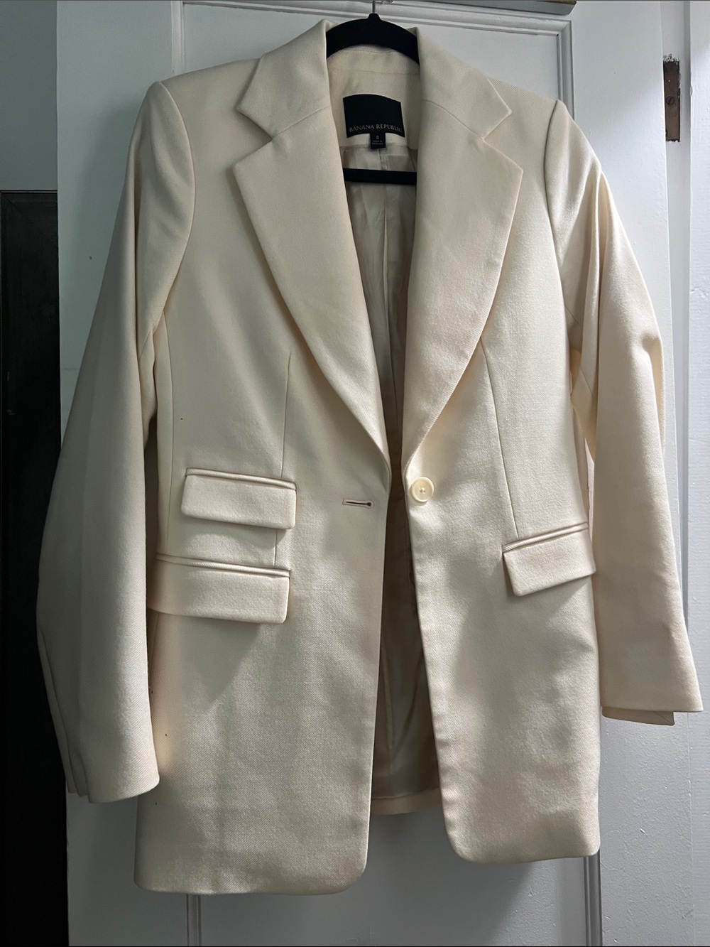 Banana Republic Creamy Ivory Single-Button Blazer
